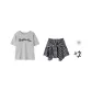 Clothing Sets (Heather Gray Two-Piece Set+Bowknot Hair Tie) Comes with