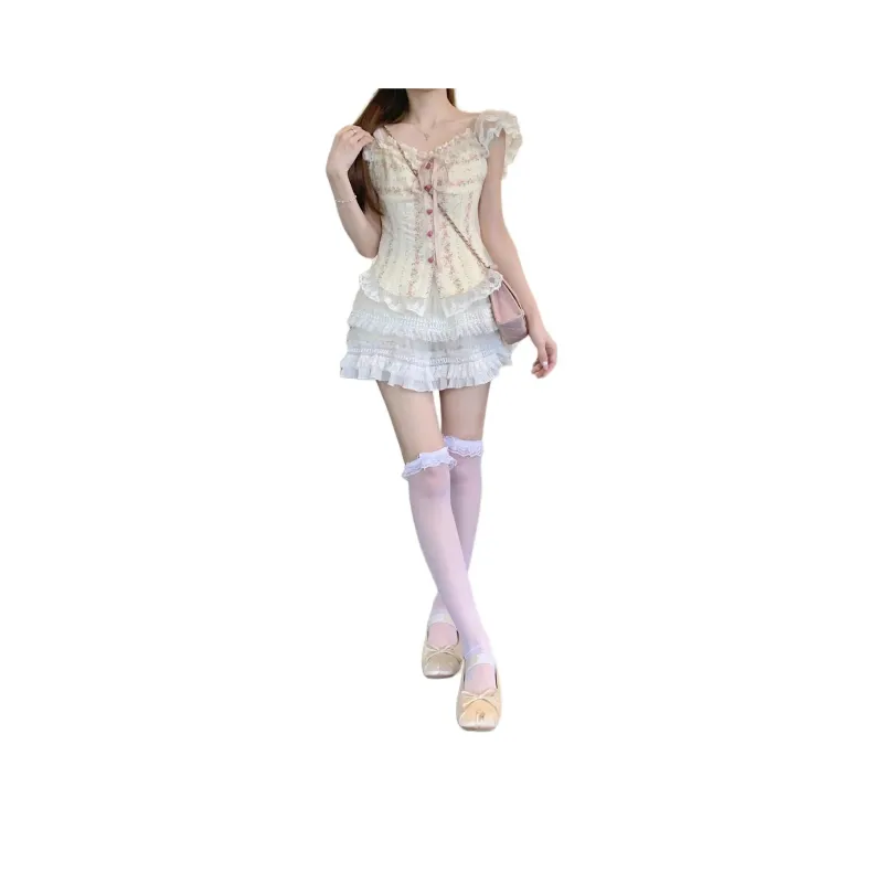 Mu Xiao Xin Two Piece Skirt Sets Women's-1