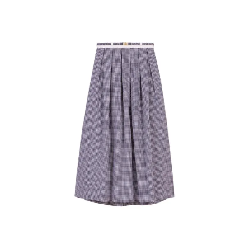 Maje Gingham pattern Midi Skirt-0