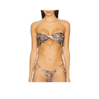 Jaded London SS24 Micro Twist Bandeau Bikini Top Bikini Women's Rose