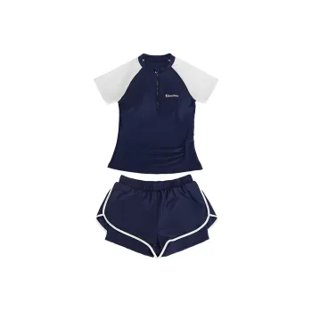QIAODAN Two Piece Swimsuit Women's Two Piece Set Navy Blue