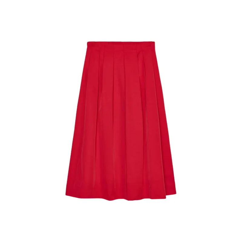 ZARA ZW Series Casual Long Skirt Women's Red-0