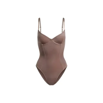 SKIMS SS25 VELVET SWIM UNDERWIRE ONE PIECE One piece Swimsuit Women's UMBRE/Brown Earth Tone