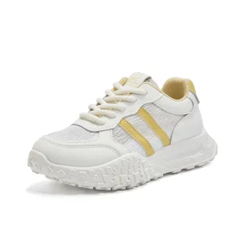 La Chapelle Slip Resistant, Abrasion Resistant, Breathable, Lightweight Low Top Casual Shoes Women's White Yellow