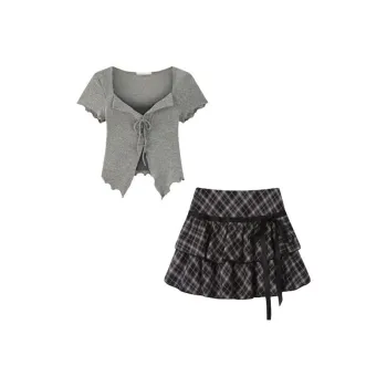 TIBINB Two Piece Skirt Sets Women's