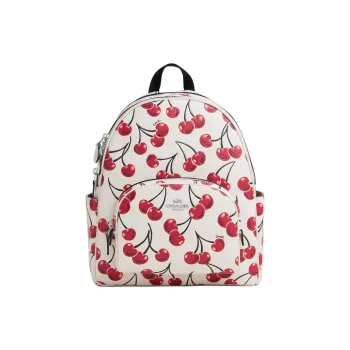 COACH Court Leather Backpack Large Size Women's White