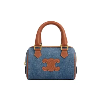 CELINE Denim Boston Bag, Shoulder Bag, Crossbody Bag, Handbag Mini Women's Denim Blue