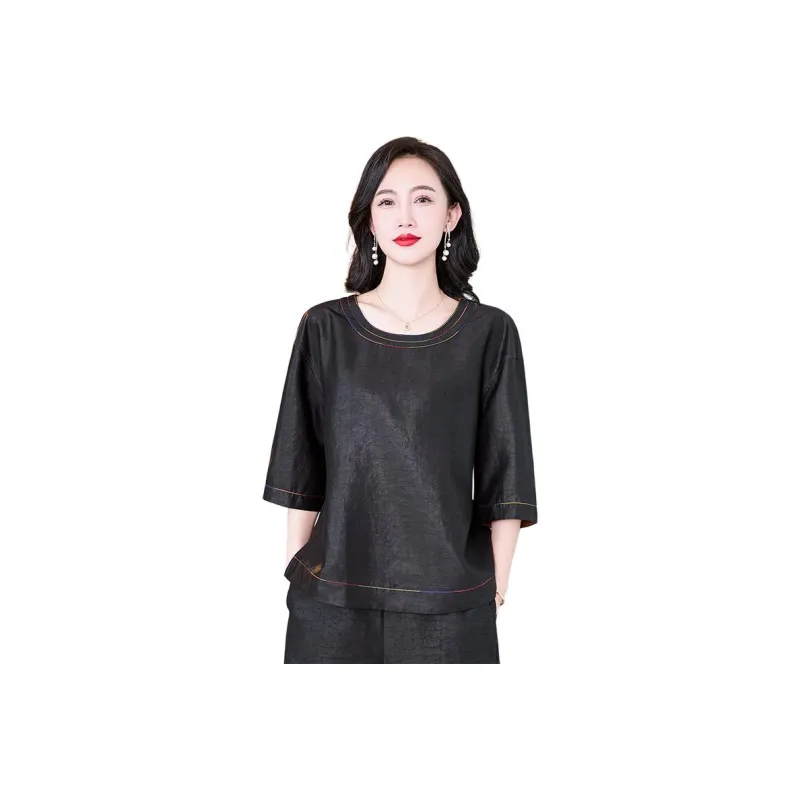 Yi Mengyuan Shirts Women's Black-0