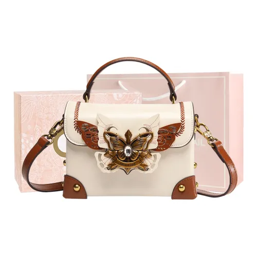 MISS GAIL Synthetic Leather Handbag Regular Women's Brown/Pink/Purple