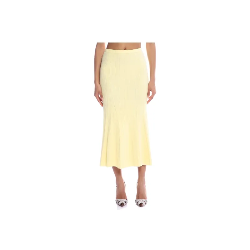 Self portrait Ribbed knit Midi Skirt-0