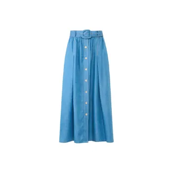Diane Von Furstenberg SS25 Casual Long Skirt Women's Light Blue