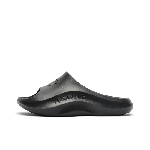 KELME Slip Resistant Abrasion Resistant Slide Slippers Unisex Cool Black