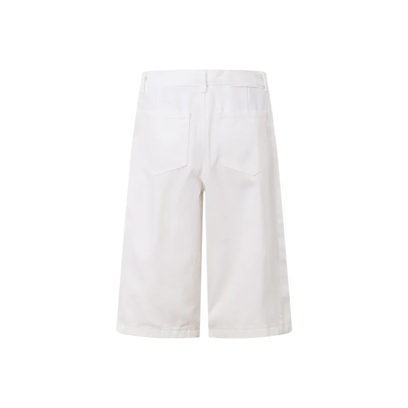 VINMUK Denim Shorts Unisex White-1