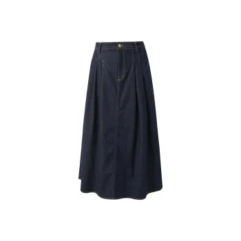 3COLOUR Casual Long Skirts Women's Deep Sea Blue