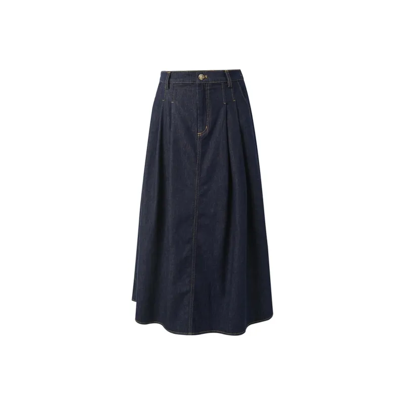 3COLOUR Casual Long Skirt Women's Deep Sea Blue-0