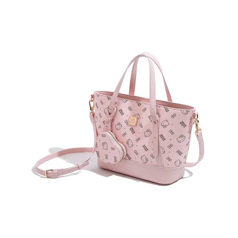 MESUCA Sanrio X Hello Kitty Collaboration Kitty Series PU Tote Bag, Shoulder Bag Regular Women's Pink-4