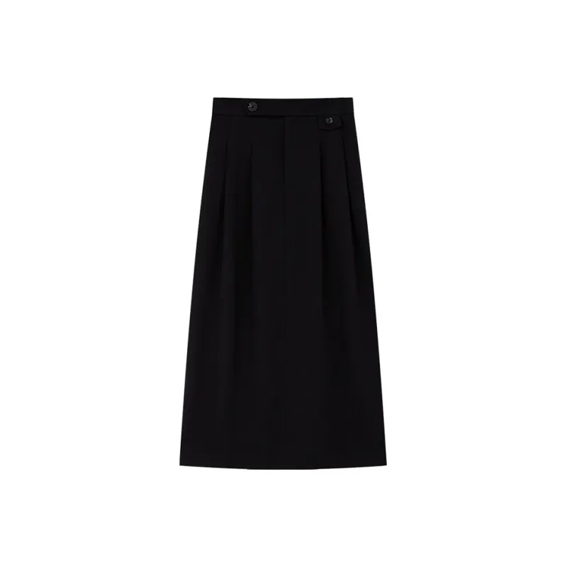 VIMLY Casual Long Skirts Women's Interstellar Black-0