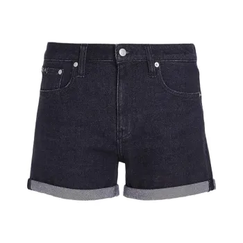CALVIN KLEIN Denim Shorts Europe Version Women's Black