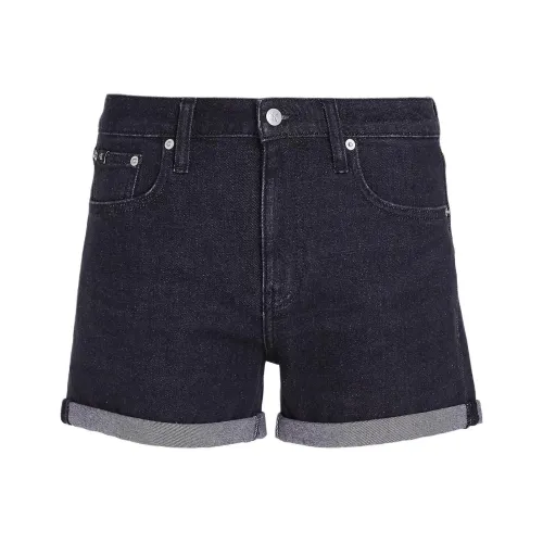 CALVIN KLEIN Denim Shorts Europe Version Women's Black