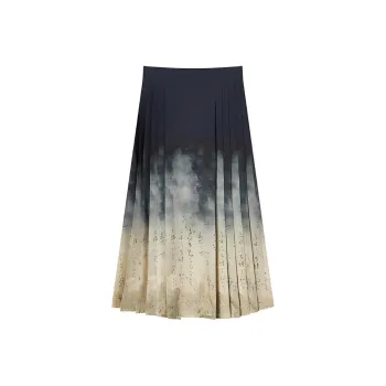 EICHITOO Casual Long Skirts Women's Black Pattern