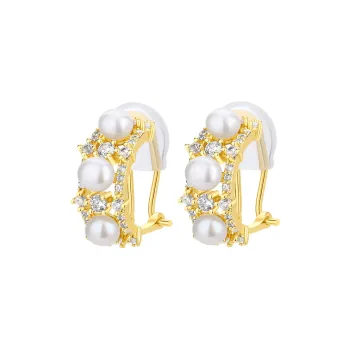 VIOLET Pearl Clip On Earrings Women's