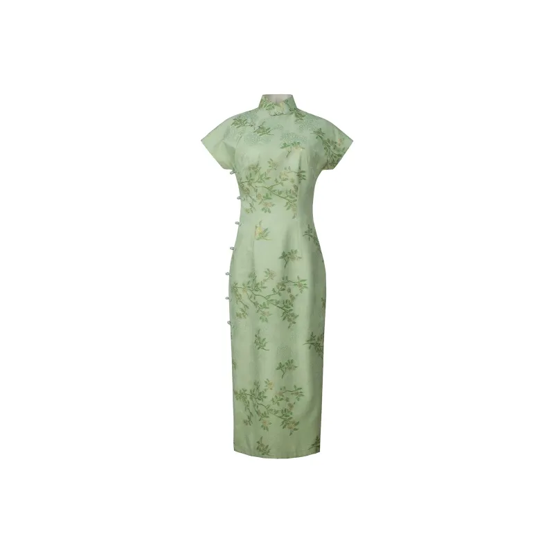 Clothes Cut By Time Cheongsam Women's Light Green-0