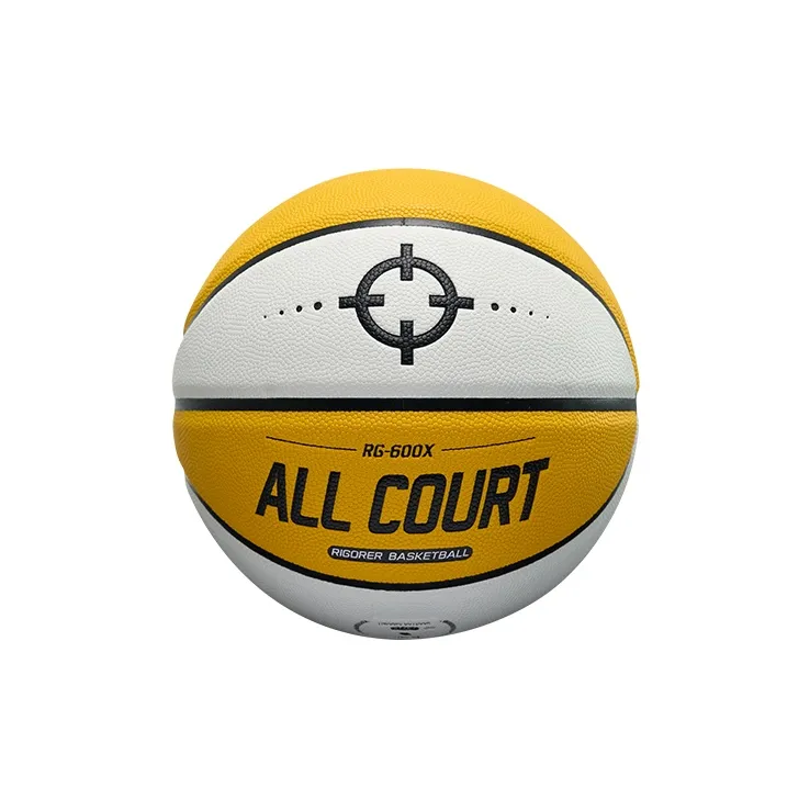 RIGORER RG600X Collection PU Basketball White Yellow Size 7 Ball Training Competition Unisex-1