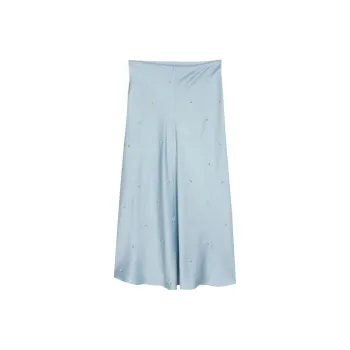 Anna October Bead detailed Satined Midi Skirt