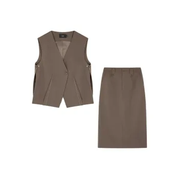 Mo Han Yi Mei Skirt Set Women's Mocha