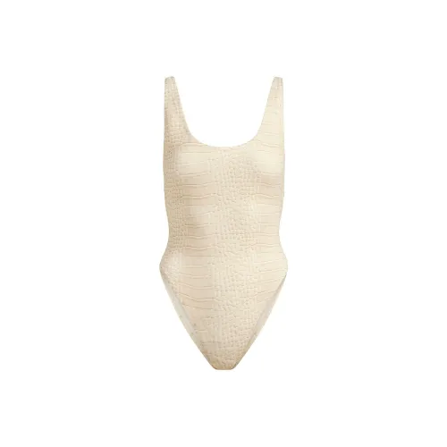 Skims Swimsuit Collection One Piece Swimsuits Women's EGRET CROCODILE PRINT/White Egret Crocodile Print
