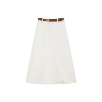 PEACEBIRD Casual Long Skirt Women's White