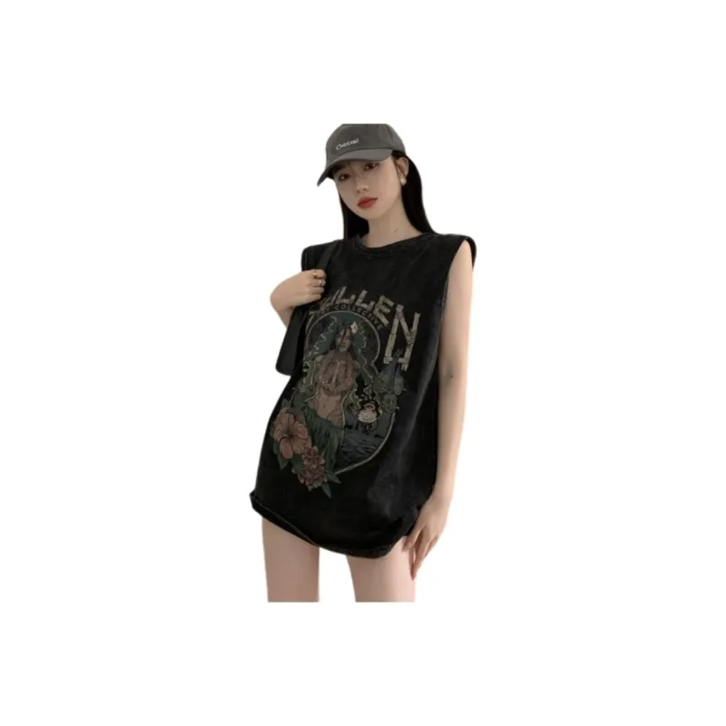 KAISER Tank Tops Women's Black Gray Color-0