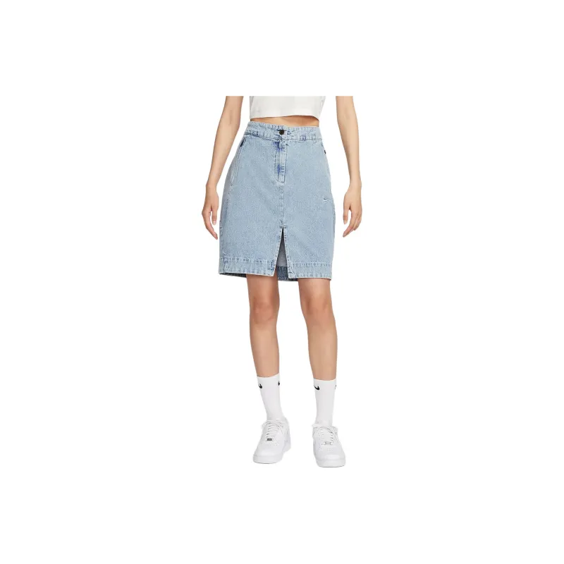Nike Sportswear Denim Short Skirts Women's Light Armory Blue-0