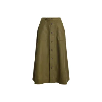 Polo Ralph Lauren A line Hemp Midi Skirt
