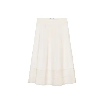 ZARA ZW Series Casual Long Skirt Women's Raw White