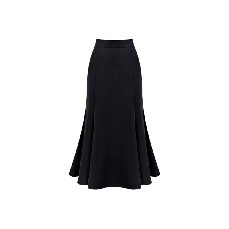 Wbwq Casual Long Skirt Women's Black-0