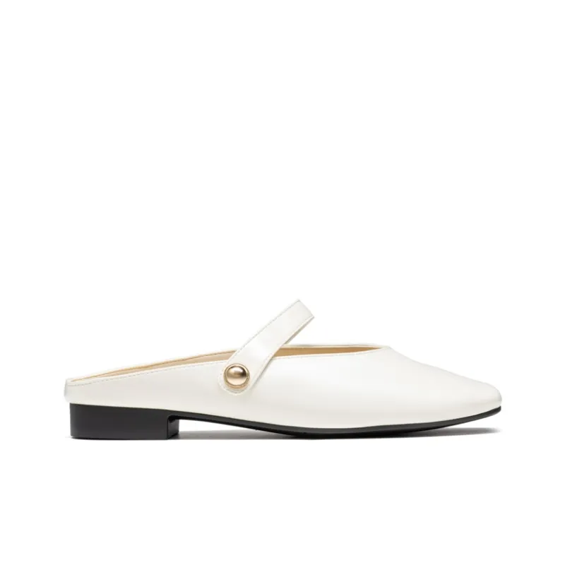 AOKANG Slip Resistant Closed Toe Slippers Women's Ecru-1