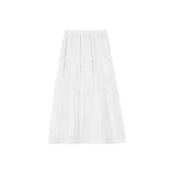 ETSE Casual Long Skirts Women's White