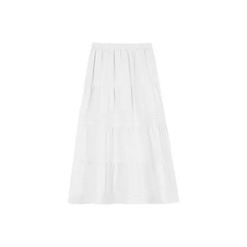 ETSE Casual Long Skirts Women's White