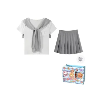 WOWI KCKS Skirt Set Women's White+Gray