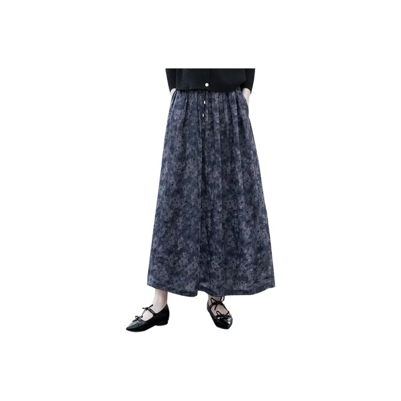 Cypress House Casual Long Skirt Women's Purple Floral-0