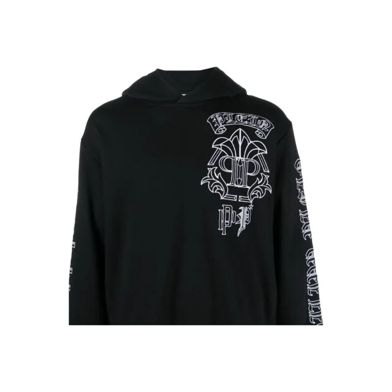 PHILIPP PLEIN Skull print Logo embroidered Hoodie-4