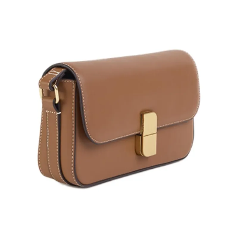 Nat & Nin Leather Baguette Bag Shoulder Bag Small Size Women's Hazelnut-2
