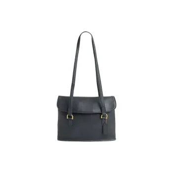 COACH Vintage Leather Shoulder Bag Women's Marine Blue