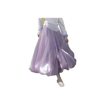 Wbwq Casual Long Skirt Women's Shimmer Pink