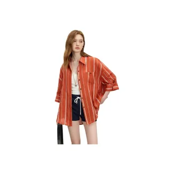 FANSILANEN Shirts Women's Red Beige Stripes