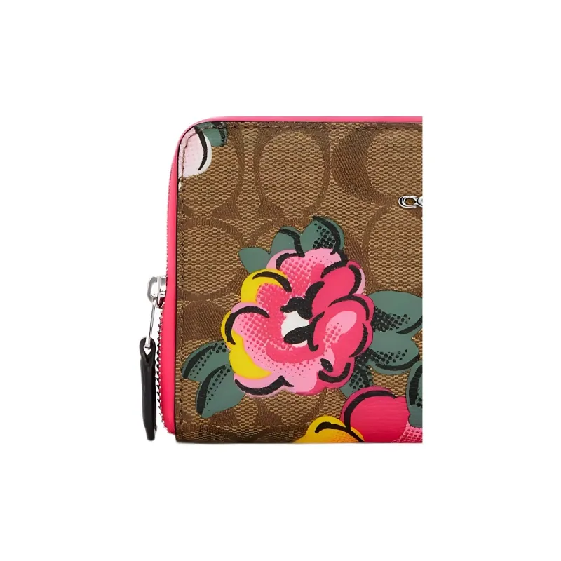 COACH Coated Canvas Handheld Long Wallet Medium Size Women's Khaki Monogram-4