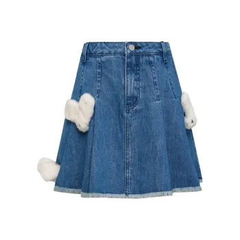 TSMLXLT Denim Short Skirts Women's Light Denim Blue