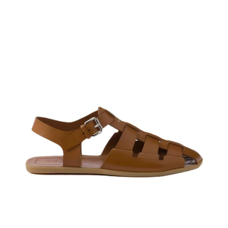 PRADA Roman Sandals Men's Brown-1