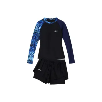 XTEP Two Piece Swimsuit Women's Black Blue